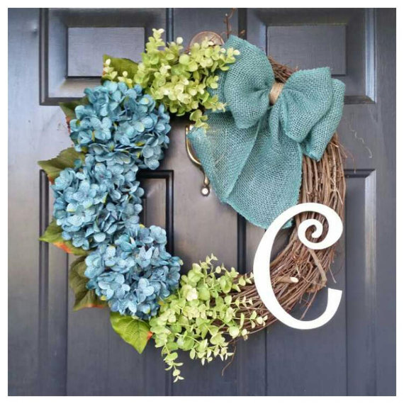 Colorful Monogram Spring Wreaths