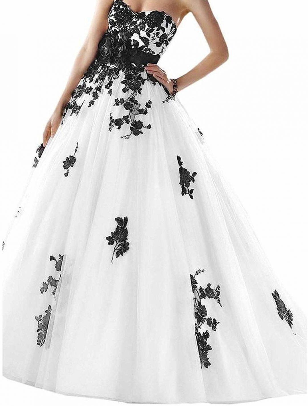 gown white and black