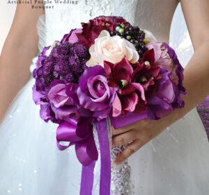Artificial Purple Wedding Bouquet