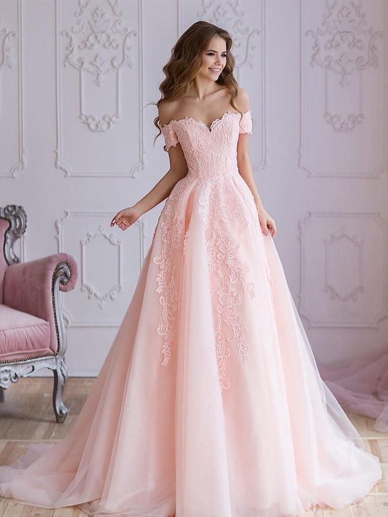 pink wedding gowns