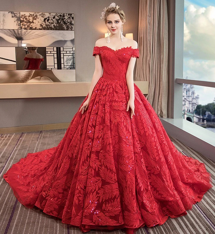 red gown bridal