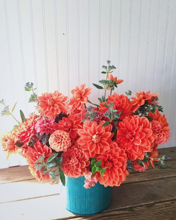 Living Coral Flowers Centerpiece