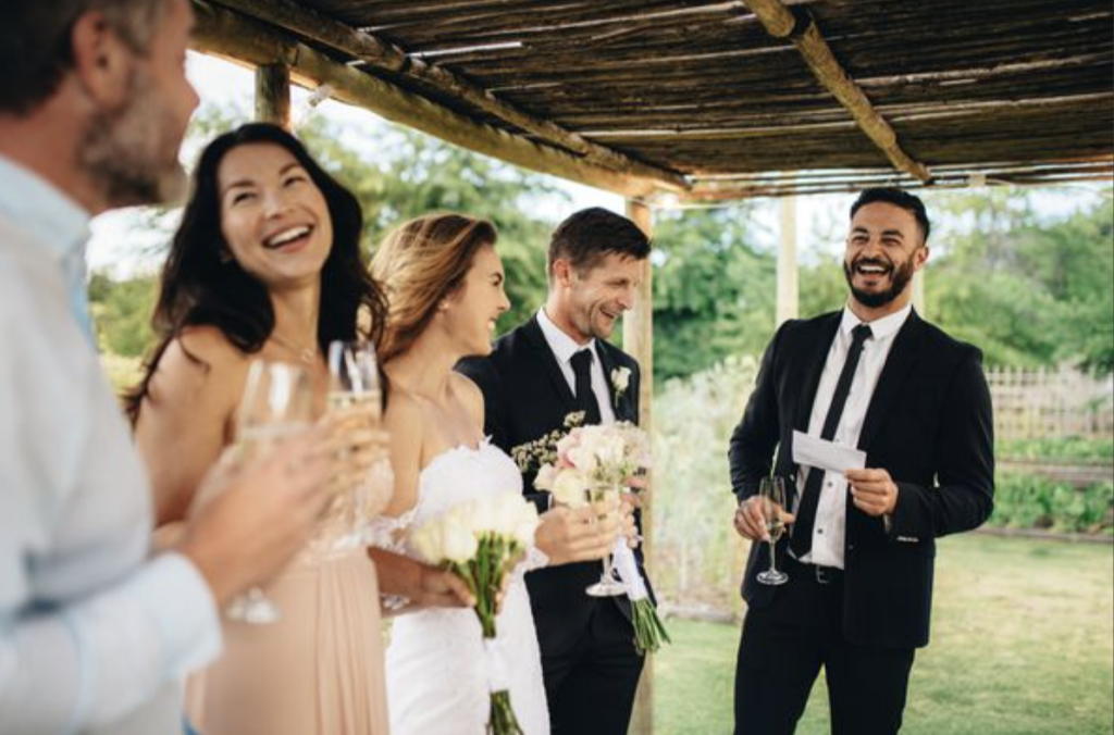 guests interacting at a wedding