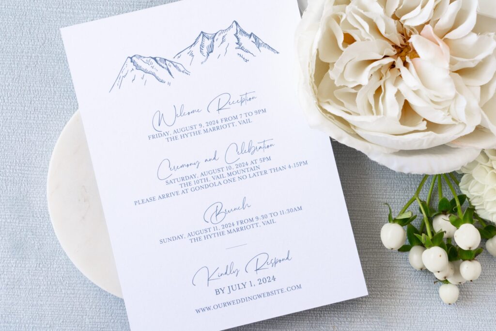 Reception Details on a wedding invite